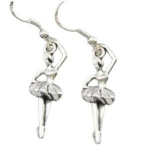 Ballerina Silvertone Earrings